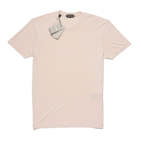 TOM FORD Light Pink Lyocell-Cotton Crewneck Jersey T-Shirt NEW