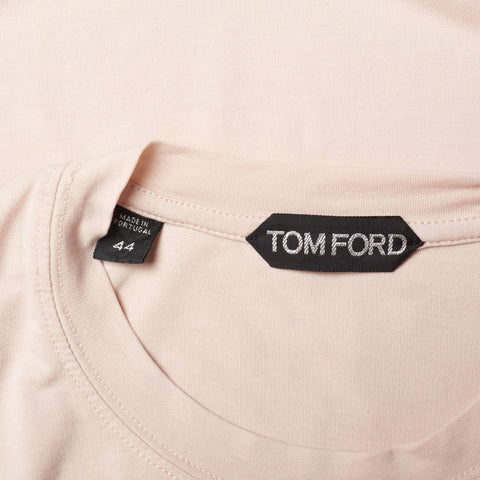 TOM FORD Light Pink Lyocell-Cotton Crewneck Jersey T-Shirt NEW