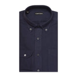 TOM FORD Solid Midnight Blue Cotton Button-Down Casual Shirt NEW Slim Fit