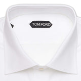 TOM FORD Solid White Cotton Poplin Barrel Cuff Spread Dress Shirt NEW