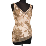 TRACY REESE Gold Floral Beaded Top with Silk Lining NEW US 4