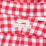UNIONMADE Red Gingham Check Linen Button-Down Casual Shirt NEW US L