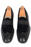 YVES SAINT LAURENT By TOM FORD Black Leather Brogue Slip-on Shoes Loafer 43 US10