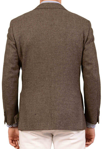 BELVEST Handmade Brown Hopsack Wool Cashmere Jacket Sport Coat NEW Short