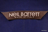 NEIL BARRETT  Blue Cotton Slim Fit See-Through Casual Shirt US S Size EU 48 - SARTORIALE - 5