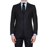CESARE ATTOLINI Napoli Handmade Gray Striped Wool Suit EU 48 NEW US 38