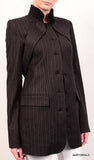 ALEXANDER WANG Brown Striped Wool Blazer Jacket Coat EU 34 NEW US 4 / S - SARTORIALE